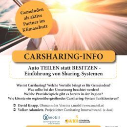 CARSHARING-INFO FÜR GEMEINDEN ZEIGTE ENTSPRECHENDES INTERESSE!