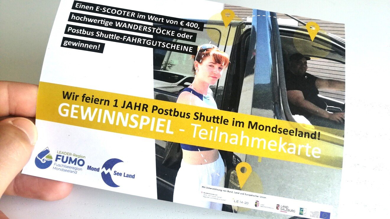 SOMMERGEWINNSPIEL POSTBUS SHUTTLE MONDSEELAND