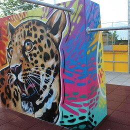 GRAFFITI-WORKSHOP IM FREIZEITPARK FIPAMOLA MIT KÜNSTLER MAX WESENAUER