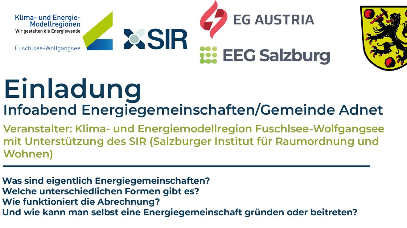 Infoabend Energiegemeinschaften / Gemeinde Adnet