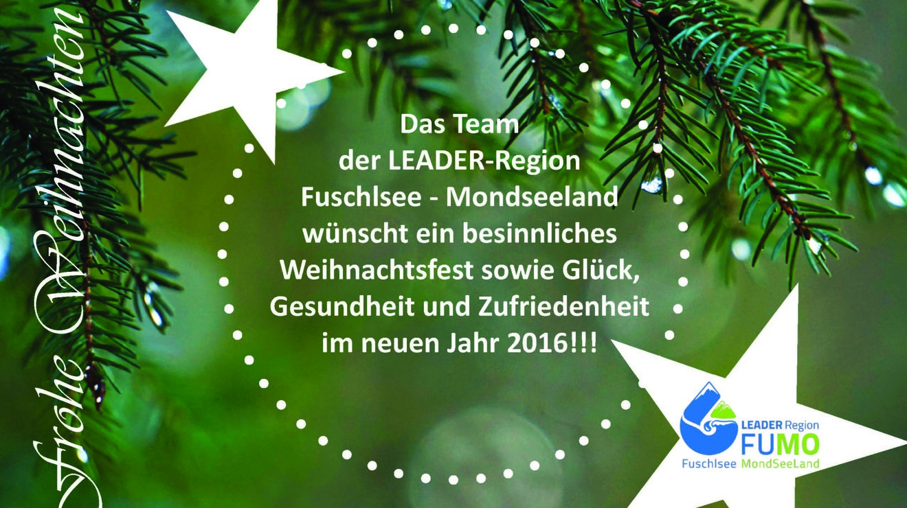 FROHE WEIHNACHTEN WÜNSCHT DAS TEAM DER LEADER REGION FUMO