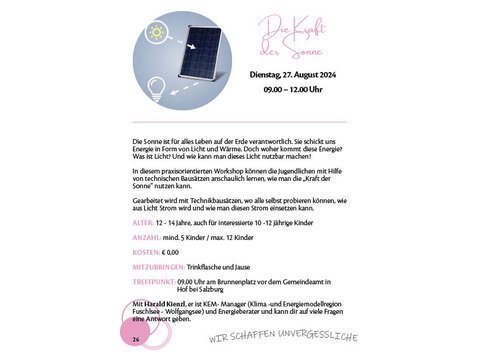Die Kraft der Sonne